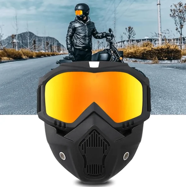 Bike Riding Goggles Glasses With Detachable Face Dust Mask