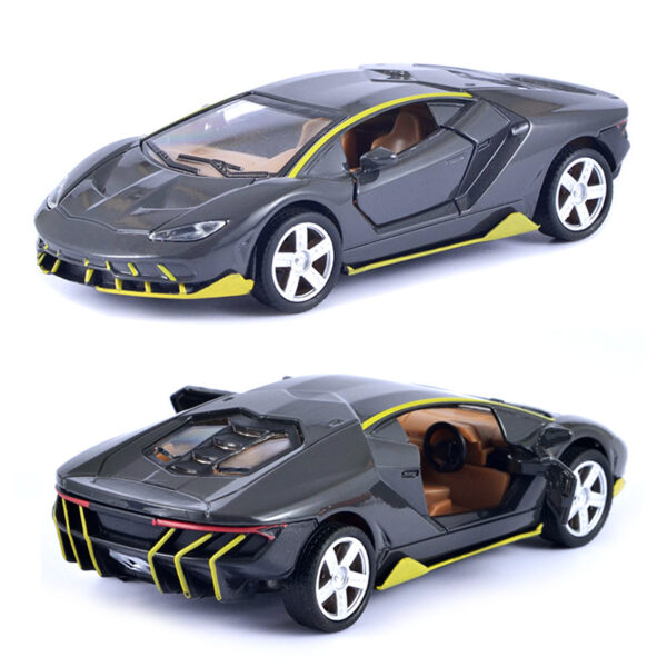 Die-Cast Lamborghini Metal Toy Car | Metal Body with Openable Doors & Pull-Back Action (BLACK)