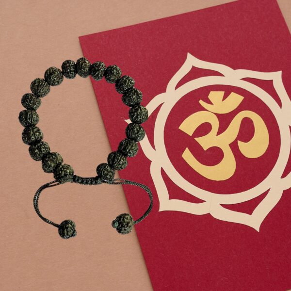 Unisex-Adult 5 Faced Panchmukhi Rudraksha Bracelet 10 mm (Black)